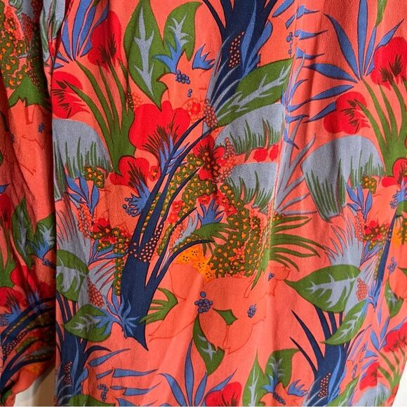 Ceil Hughes vintage silk beautiful print farm Rio vibes - Picture 3 of 11